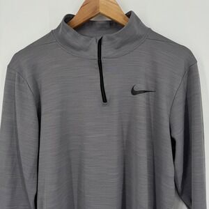Nike Dri-FIT Gray Long Sleeve 1/4 Zip Pullover Athletic Top Women's Medium